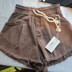 Zenana Outfitters High Waist Brown Shorts